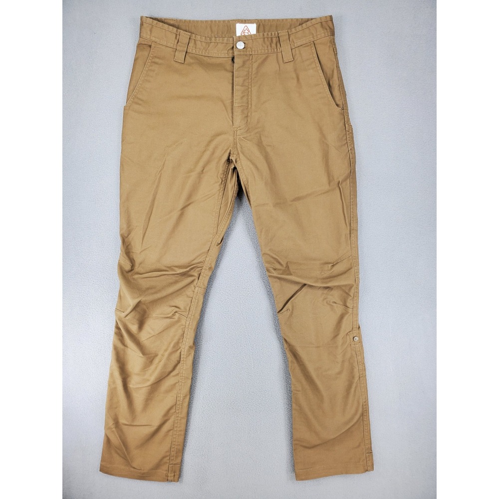 LIVSN Trail Pants Mens 32x30 Brown Hiking Outdoor Sustainable Utility Roll Up